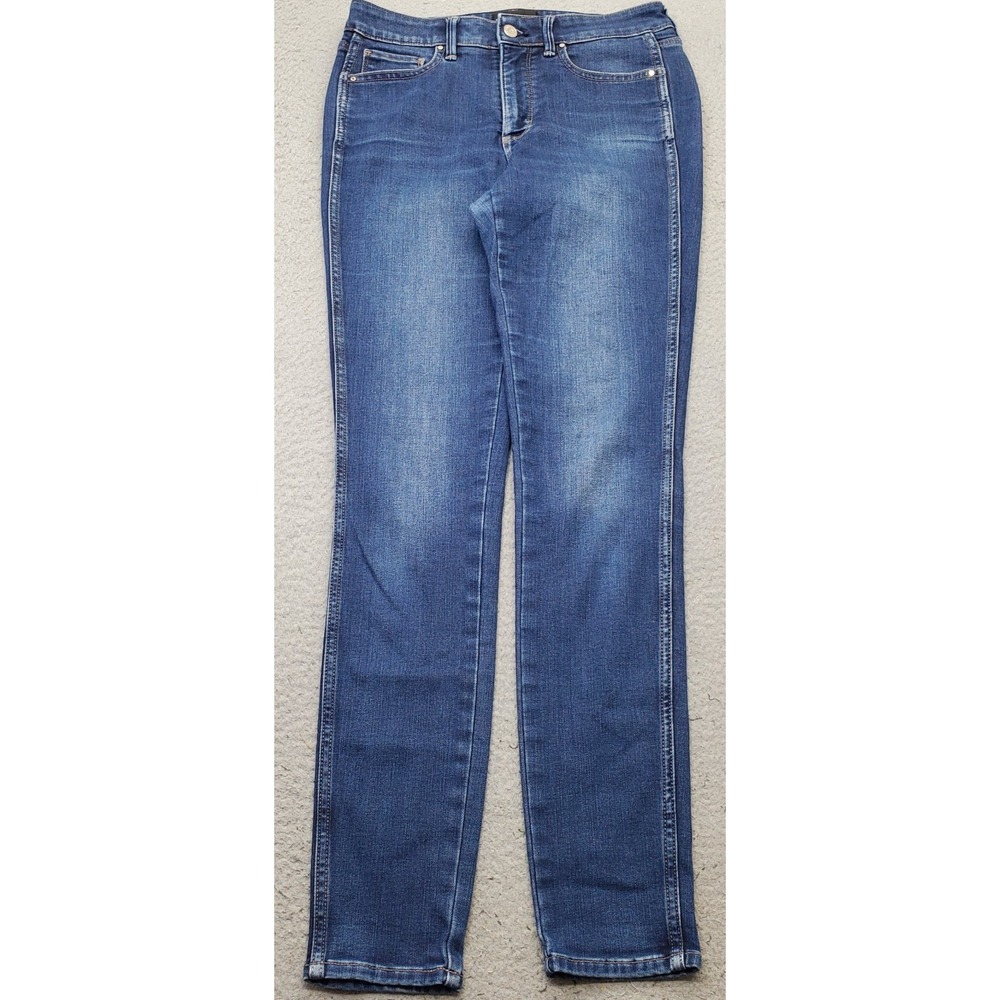 White House Black Market Jeans Women 4L Blue Cashmere Denim High Rise Skinny Leg